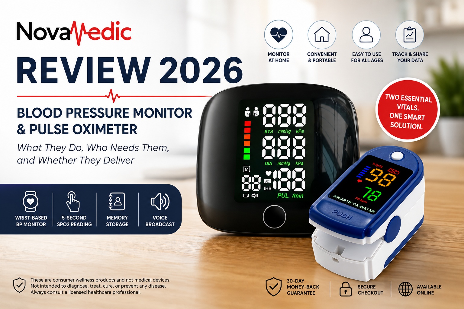 NovaMedic Pro Blood Pressure Monitor & Pulse Oximeter 2026 Consumer Guide Covers At-Home Wellness Tracking Features, Pricing, and Brand Transparency