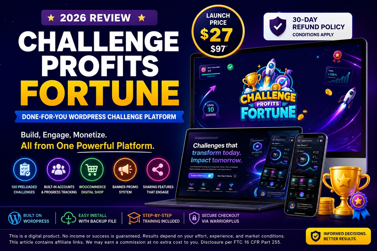 Challenge Profits Fortune Reviewed: Truth Behind This Done-For-You WordPress Challenge Platform To Know Before Buying!