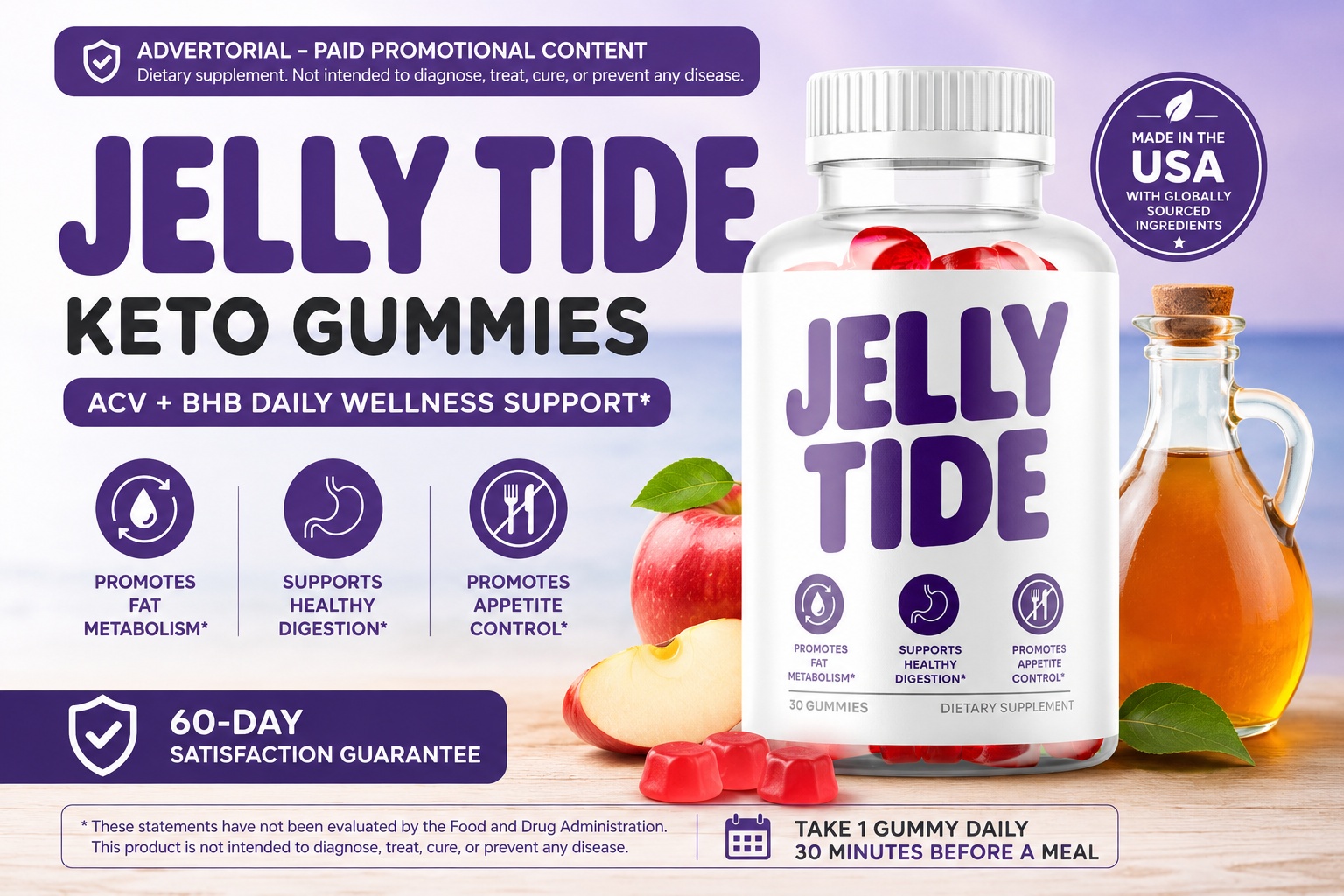 Jelly Tide Keto Gummies: The ACV + Gelatin Trick Gummy Recipe for Natural Weight Loss Support