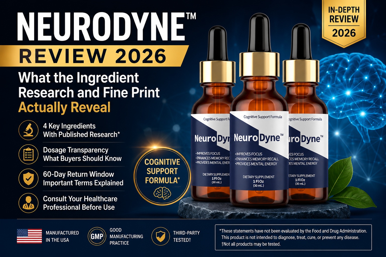 NeuroDyne Reviewed: Don't Buy Your Next "Cognitive Support Supplements" Before Reading This NeuroDyne Drops Report First!