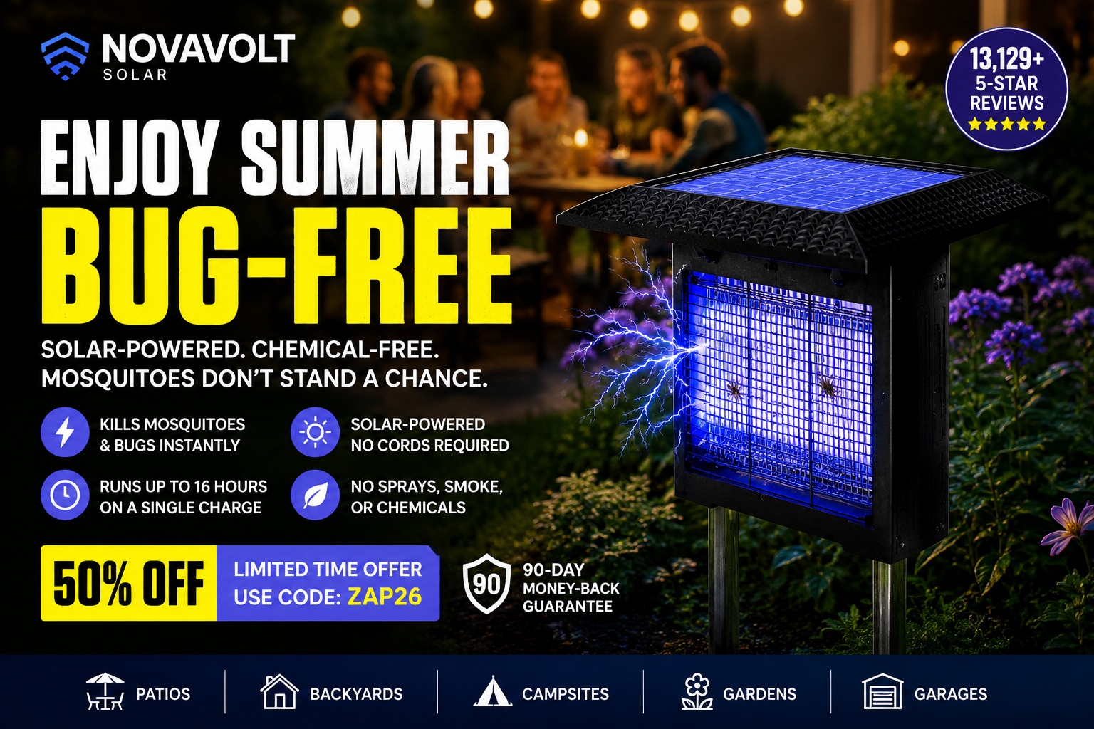 NovaVolt Solar UV Pest Zapper Reviews (2026) Most Effective Flying Insect Killing Trap for Outdoor Bug Control