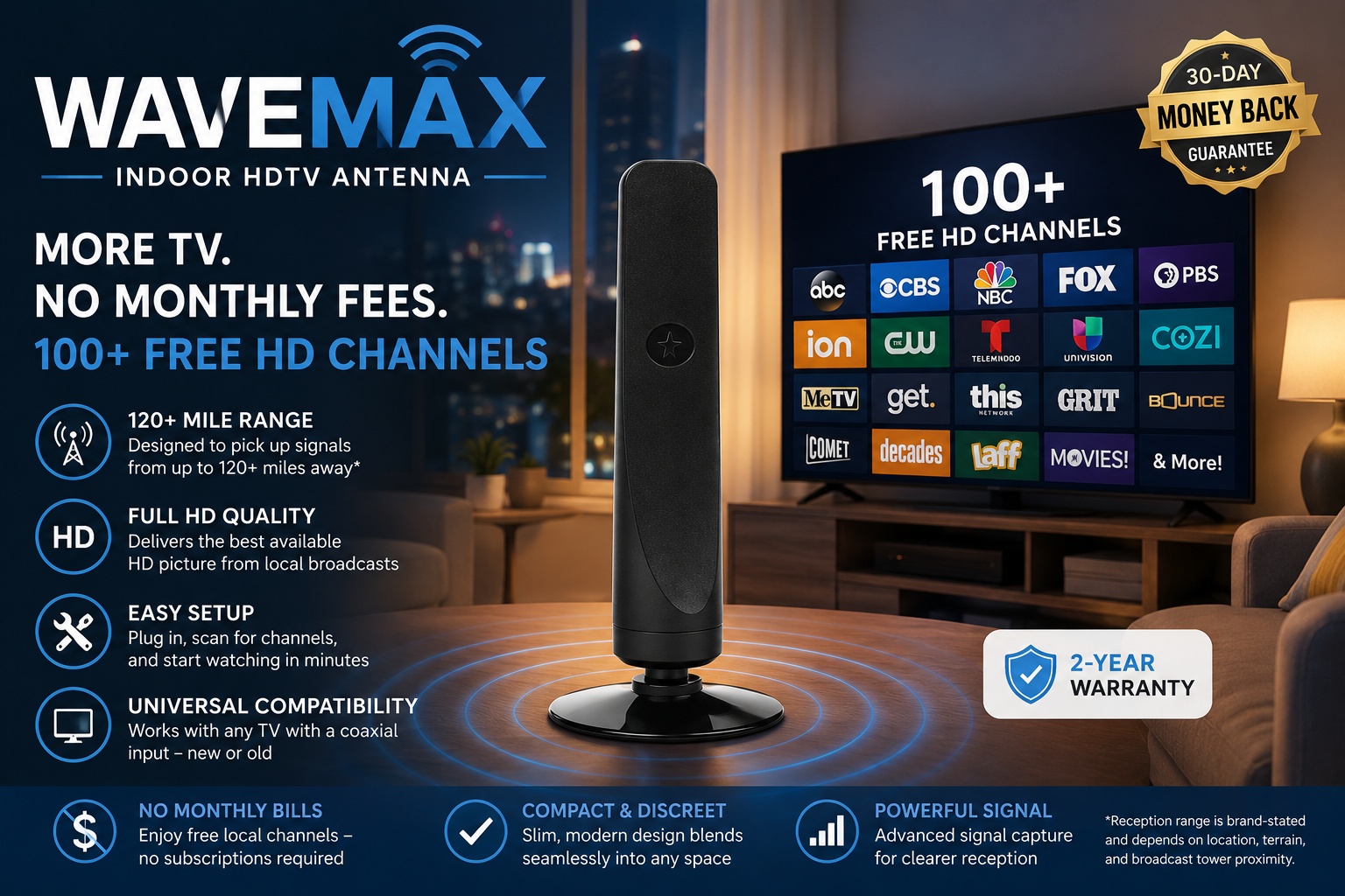 WaveMax Antenna Reviewed: Is Wave Max The Best Overall HDTV Antenna To Watch Your Favorite Movies, Sports, TV Shows, News For Free?