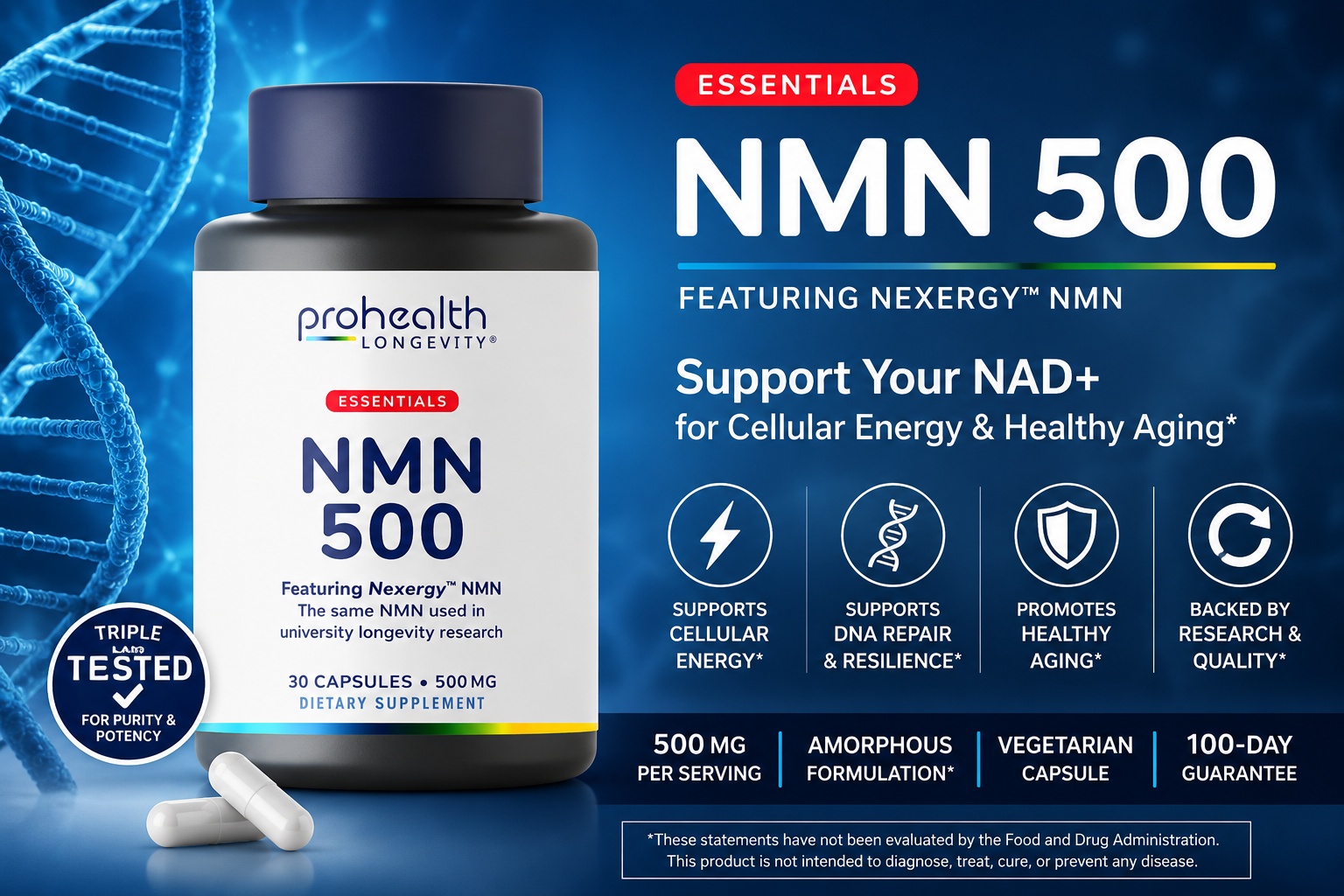 ProHealth Longevity Essentials NMN 500 Review 2026: What Nexergy(TM) NMN Buyers Should Verify First