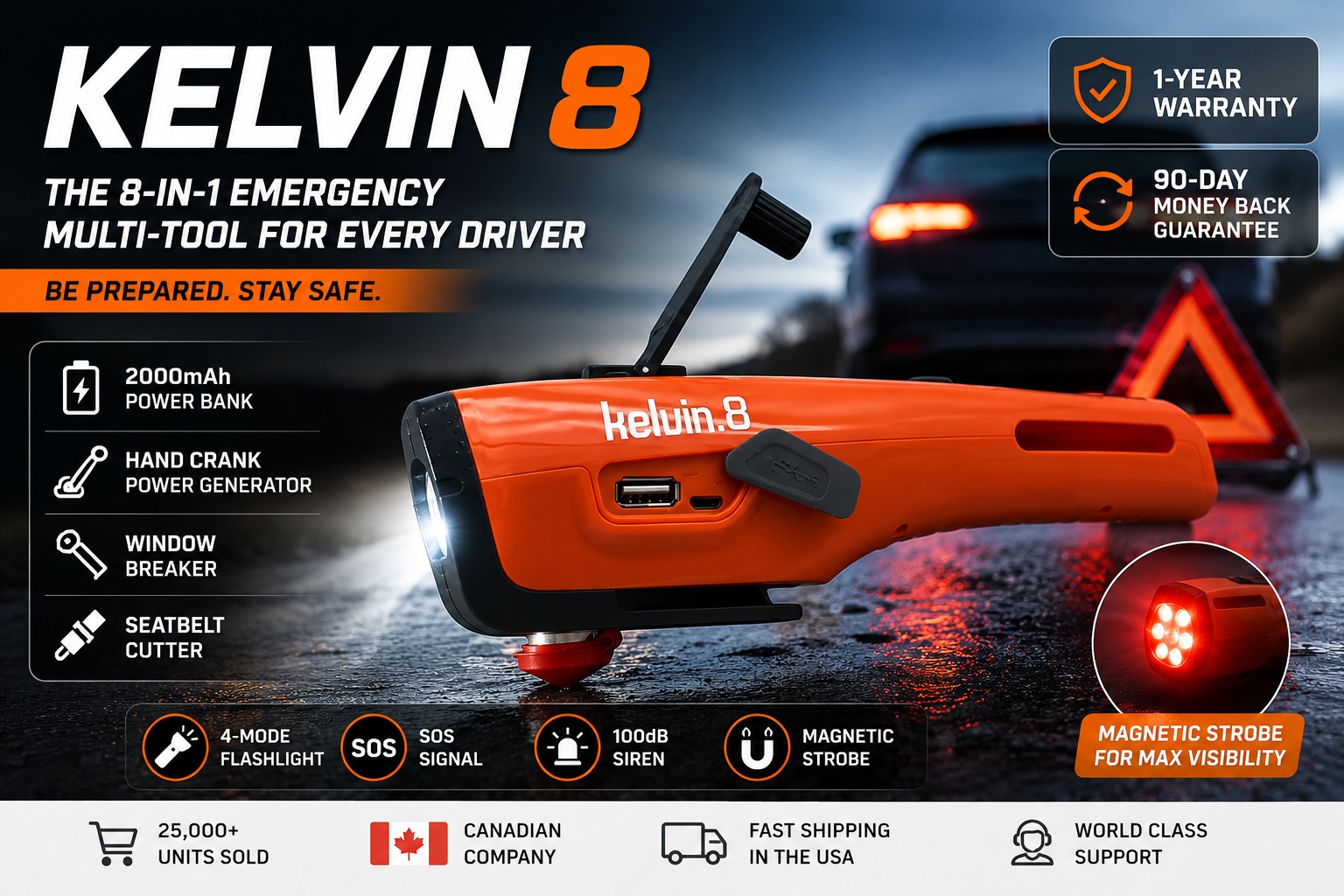 Kelvin 8 Reviewed: The Best 8-in-1 Emergency Car Multi-Tool for