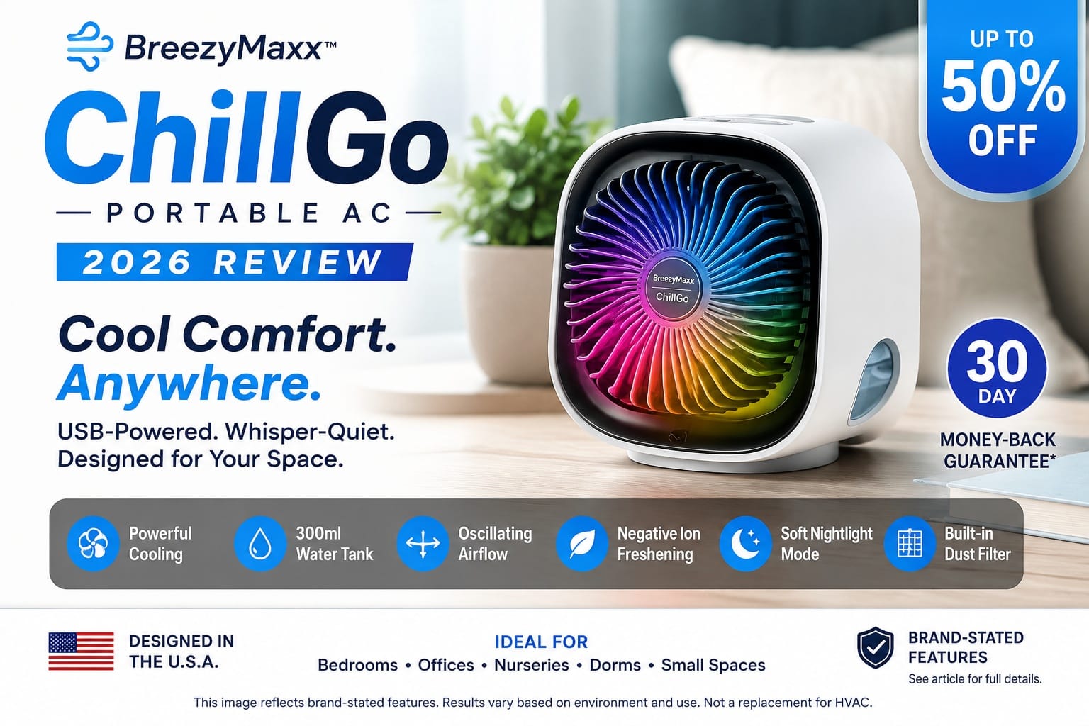 BreezyMaxx ChillGo Portable AC Review 2026: The Honest Buyer’s Guide to "Cool Down Instantly" Claims, the "No High Bills" Pricing Promise, and What the 50% Off Offer Actually Covers Before You Order