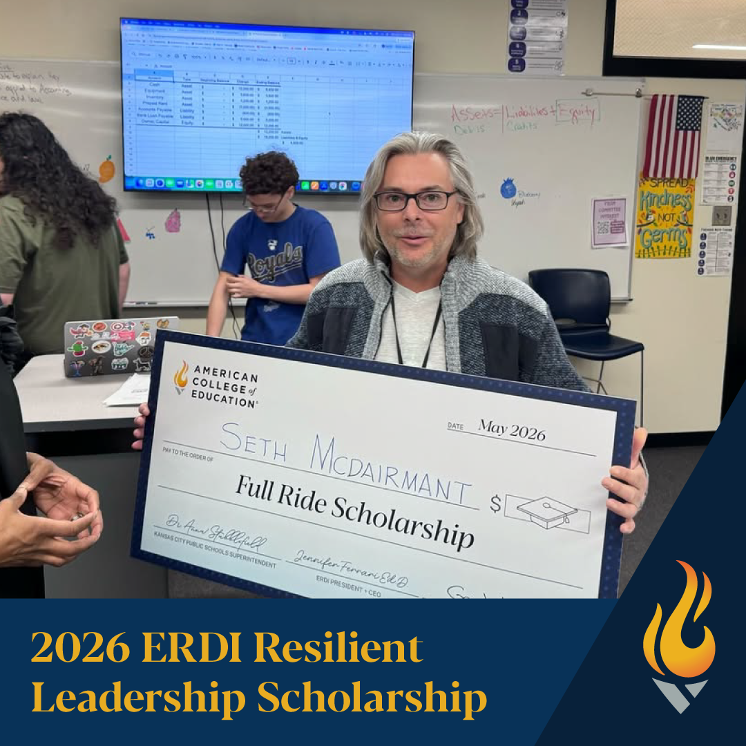American College of Education and ERDI Surprise Kansas City Teacher With Full Master's Degree Scholarship 
