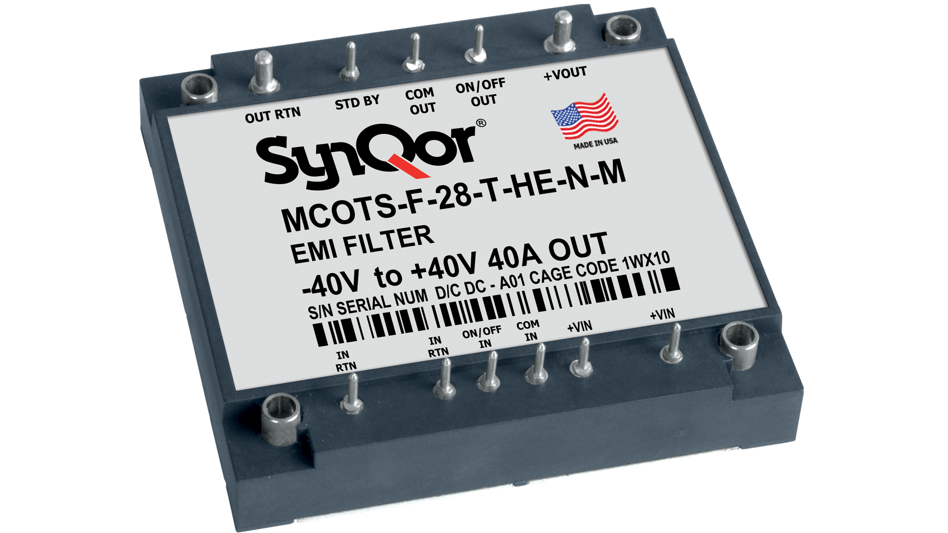 SynQor(R) Expands Its Military MCOTS Product Family with the New MCOTS-F-28-T-HE Transient Filter