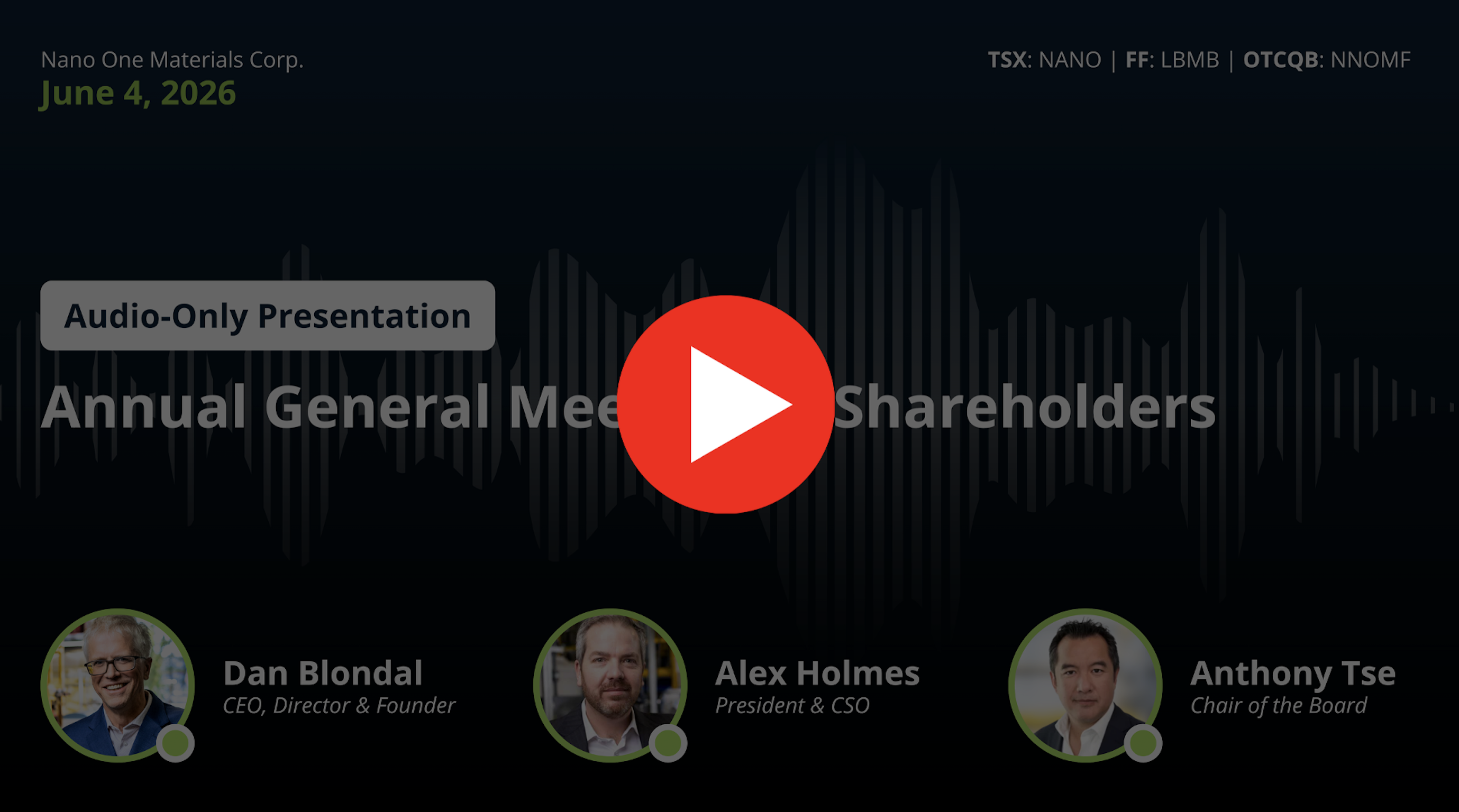 Nano One Provides Summary of the Results from 2026 Annual General Meeting