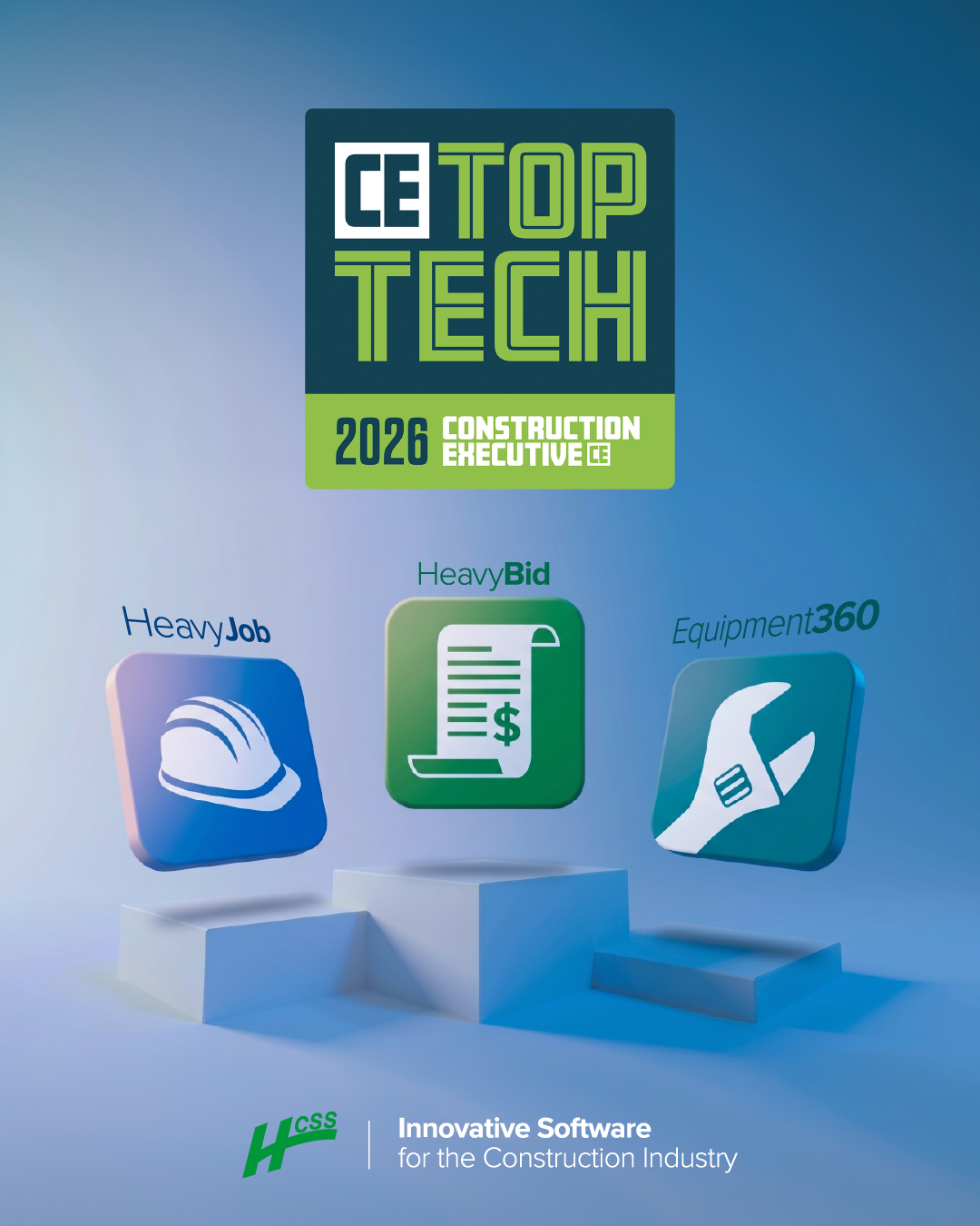 HCSS Earns Triple Recognition in Construction Executive's Top Construction Technology Firms for 2026