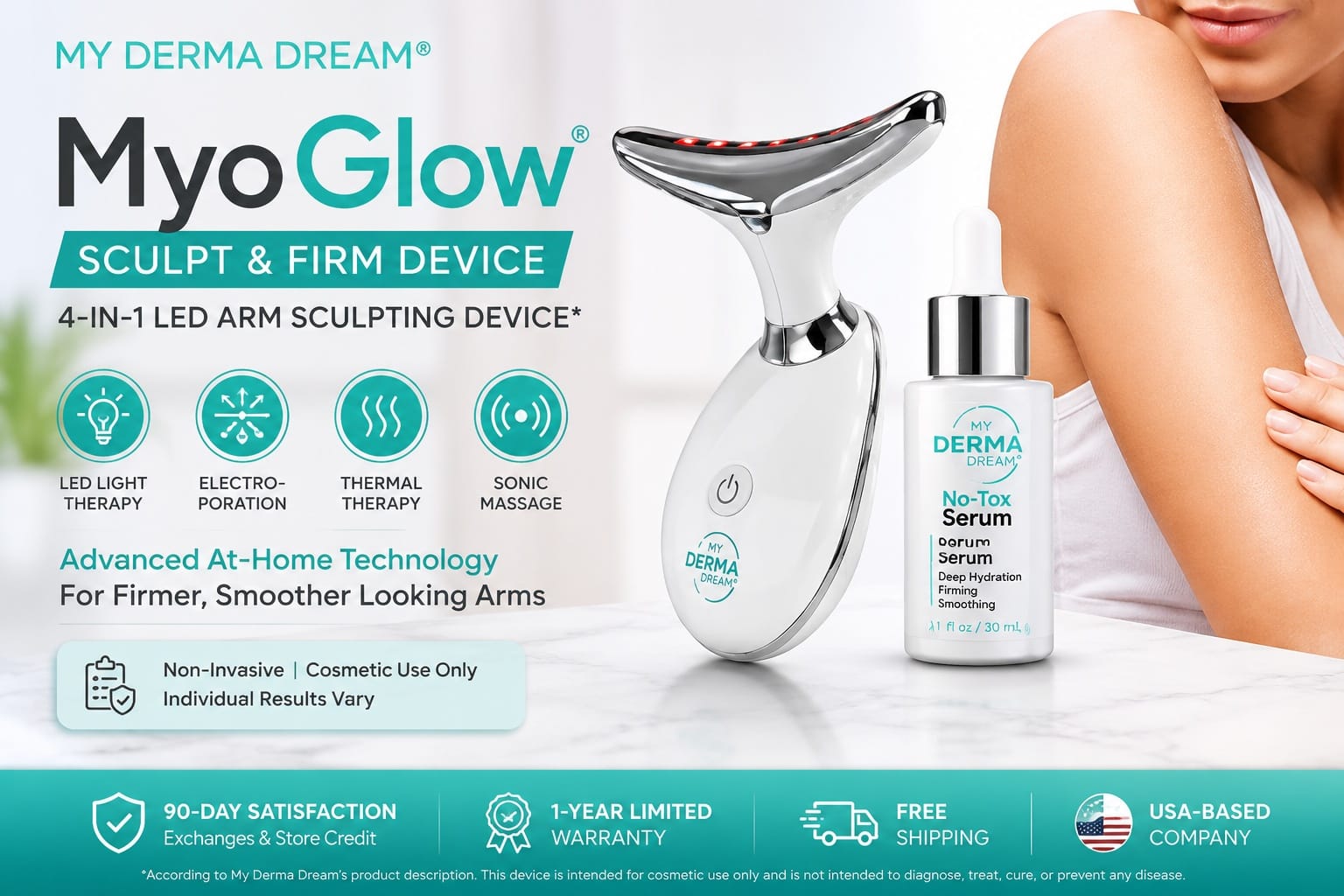 MyoGlow Reviewed: Truth Behind My Derma Dream's 4-in-1 LED Arm Firming Device Before Buying!