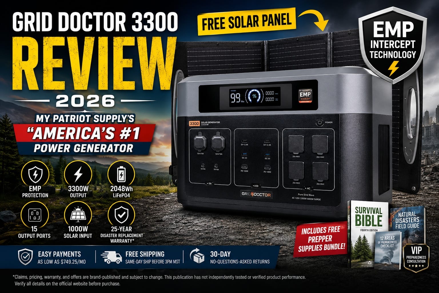 Grid Doctor 3300 Solar Generator Review 2026 Explores Price, Specs, EMP Protection Claims, and What Buyers Should Know Before Ordering