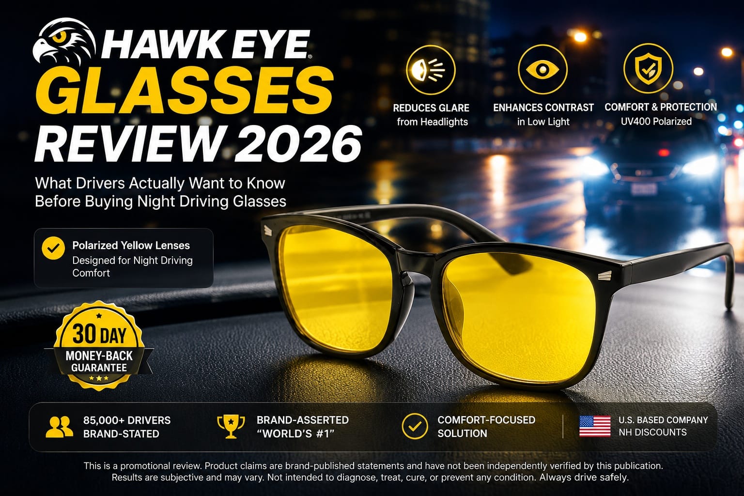 Hawk Eye Glasses Review 2026 Explores Why Drivers are Comparing Anti-Glare Night Driving Glasses as LED Headlight Glare Stays in Focus