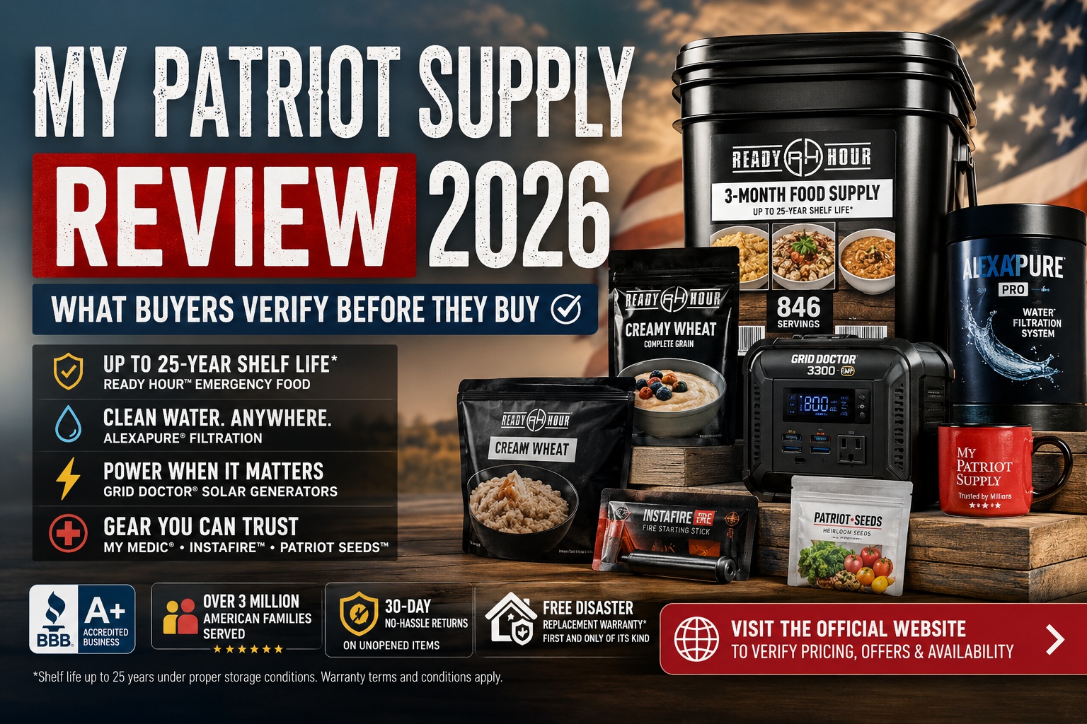 My Patriot Supply Review 2026 Explores Emergency Food Storage, 25-Year Shelf Life Claims, and Buyer Questions Before Ordering