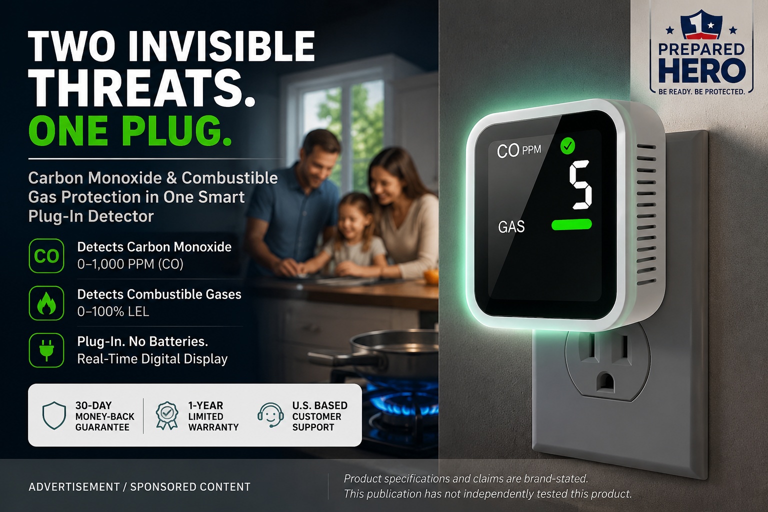 Prepared Hero Dual Threat Detector Reviews 2026: What Buyers Should Know About Plug-In CO and Gas Detection