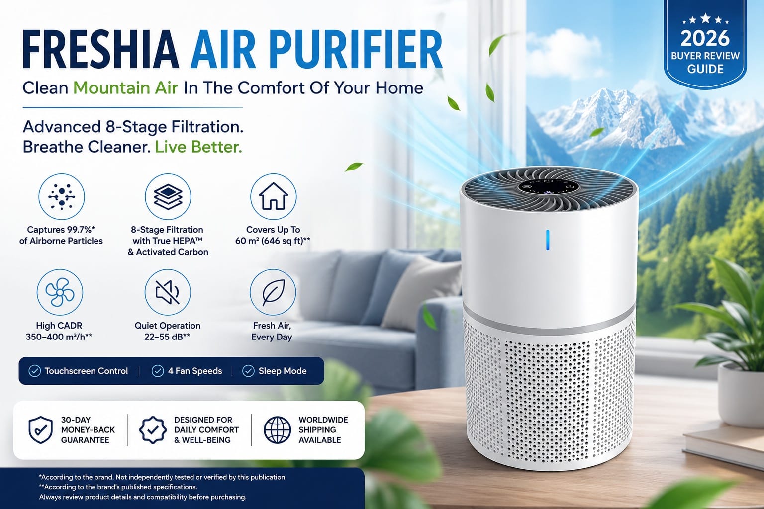 Freshia Air Purifier Review 2026 Explores Why Consumers are Comparing Portable HEPA Air Purifiers for Cleaner Indoor Spaces