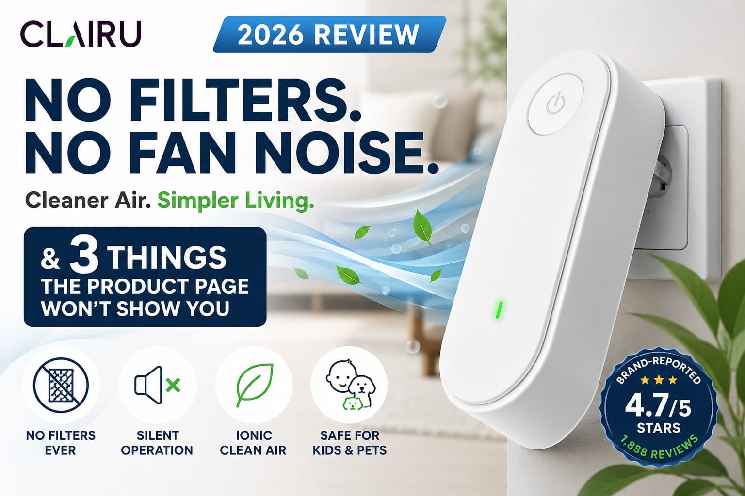 Clairu Ionic Air Purifier Review 2026 Explores Why Shoppers Are Comparing Filter-Free Air Purifiers for Quiet Home Air Support