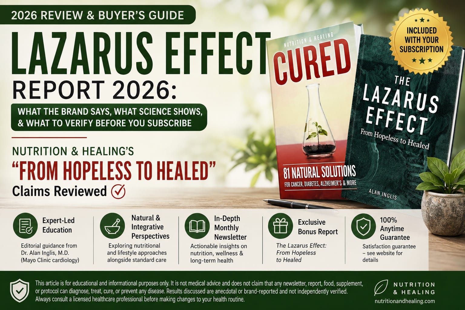 Lazarus Effect Review 2026 Explores Nutrition & Healing Newsletter, Bonus Report Details, and What Buyers Should Know Before Subscribing