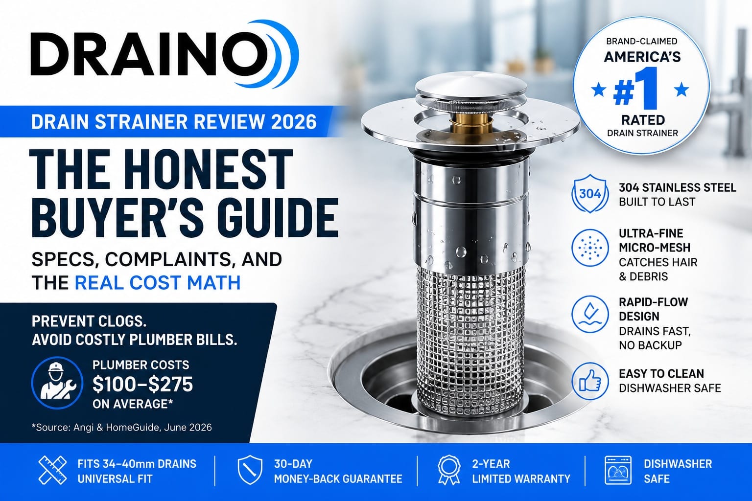 Draino Drain Strainer Review 2026 Explores Why Households are Comparing  Stainless Steel Drain Filters Before Ordering