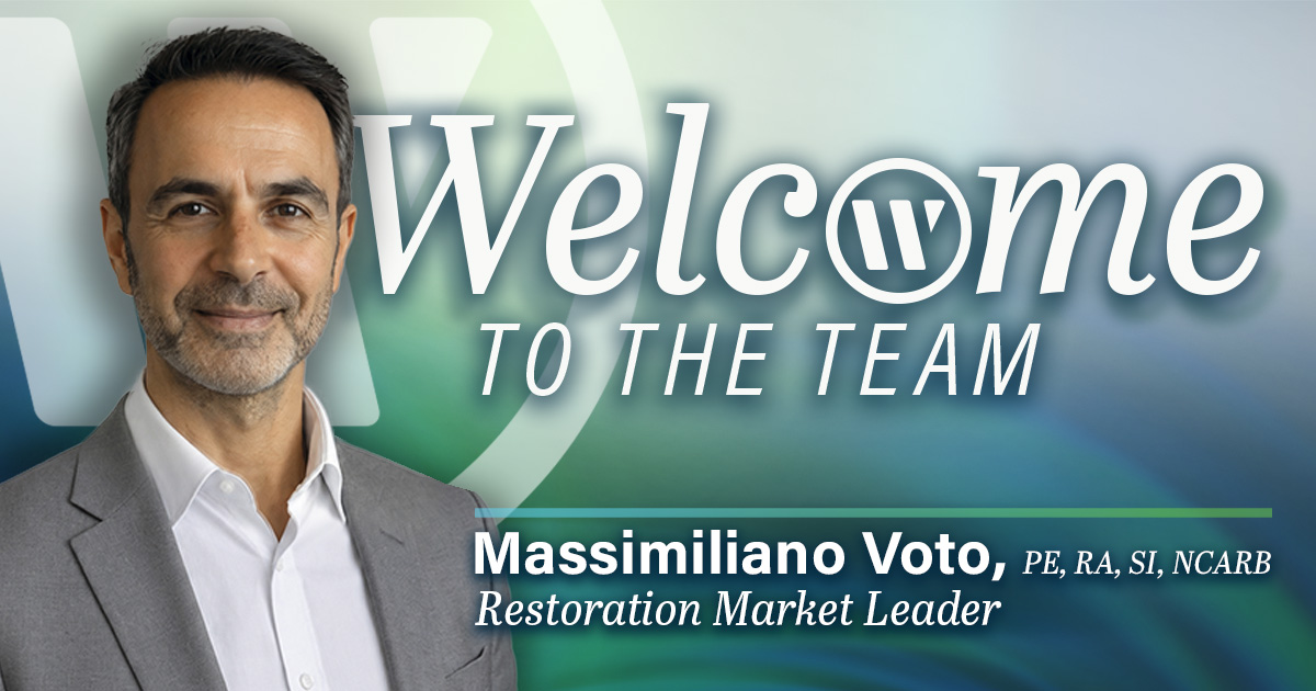WGI Welcomes Massimiliano Voto as Restoration Market Leader