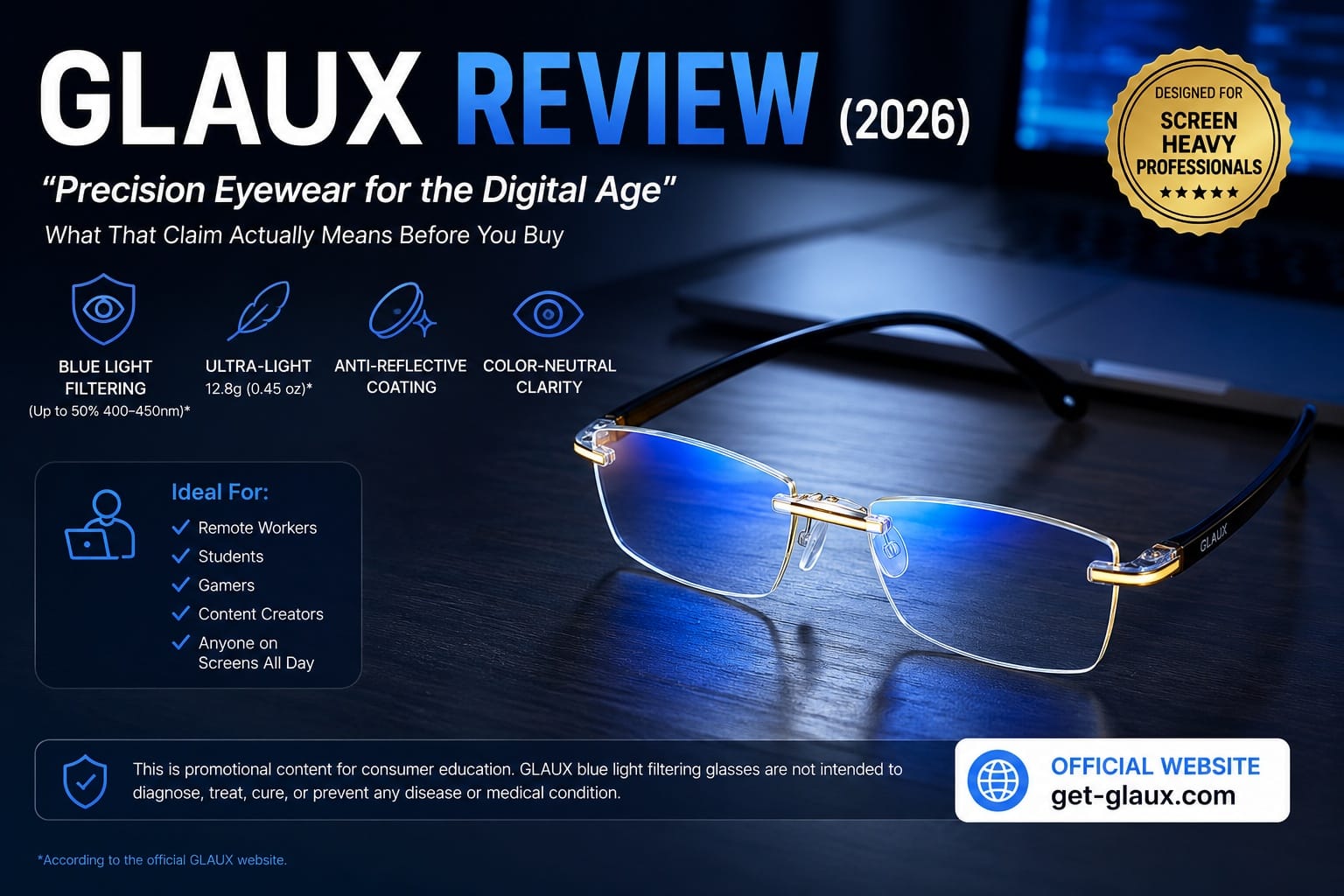 GLAUX Blue Light Filtering Glasses Review 2026 Explores Why Screen Professionals are Comparing Lightweight Eyewear for Daily Digital Use