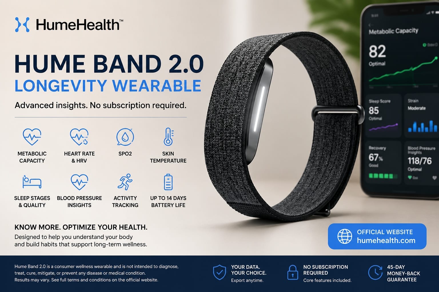 Hume Band 2.0 Review 2026 Explores Blood Pressure Trends, Metabolic Capacity, and No-Subscription Wearable Tracking