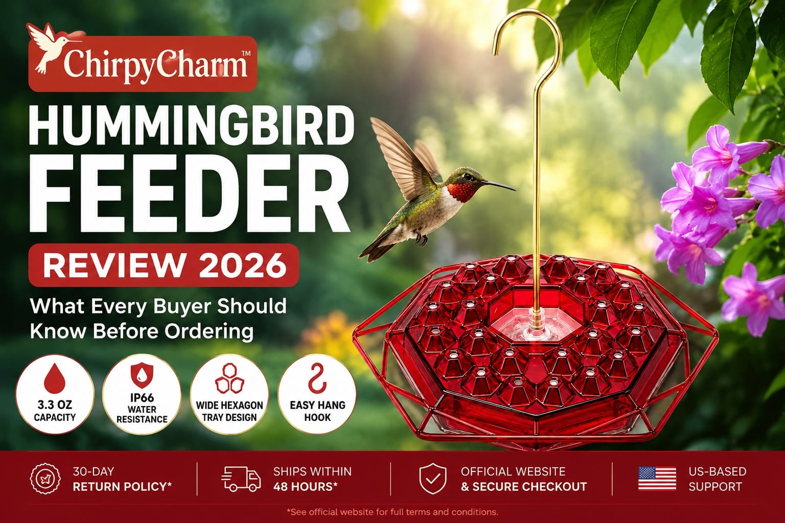 ChirpyCharm Hummingbird Feeder Review 2026 Explores Why Outdoor Shoppers Are Comparing Compact Nectar Feeders Before Peak Hummingbird Season