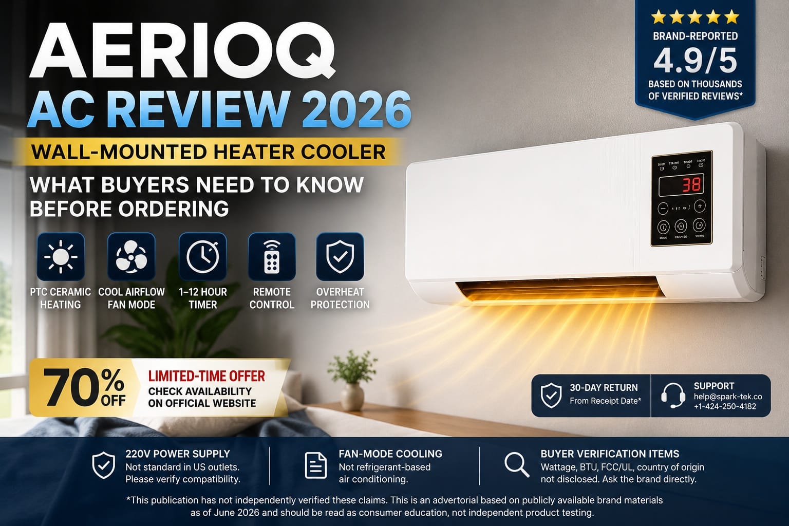 AerioQ AC Review 2026 Explores What Buyers Should Know About the Wall-Mounted Heating and Cooling Fan Unit