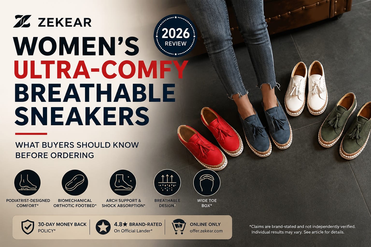 Zekear Women's Ultra-Comfy Breathable Sneakers Review 2026: Comfort Shoe Buyer Guide Before Ordering