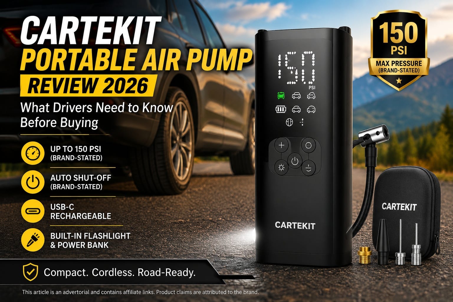 Cartekit Air Pump Review 2026 Explores Why Drivers Are Comparing Cordless Tire Inflators Before Summer Road Trips