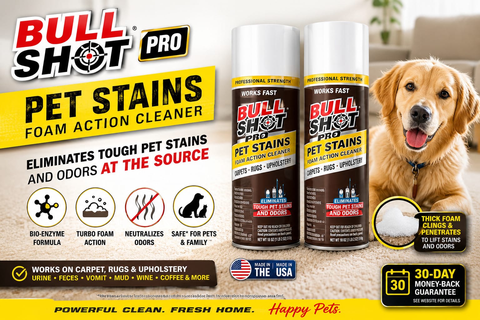 Bull Shot Pro Pet Stains Review (2026): Does This Enzyme Foam Spray Actually Stop the Repeat Accident Cycle?