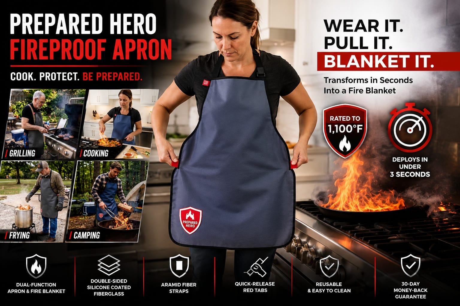 Prepared Hero Fireproof Apron Review (2026): The Grilling Apron that Converts to an Emergency Fire Blanket in 3 Seconds - What Every Buyer Should Know