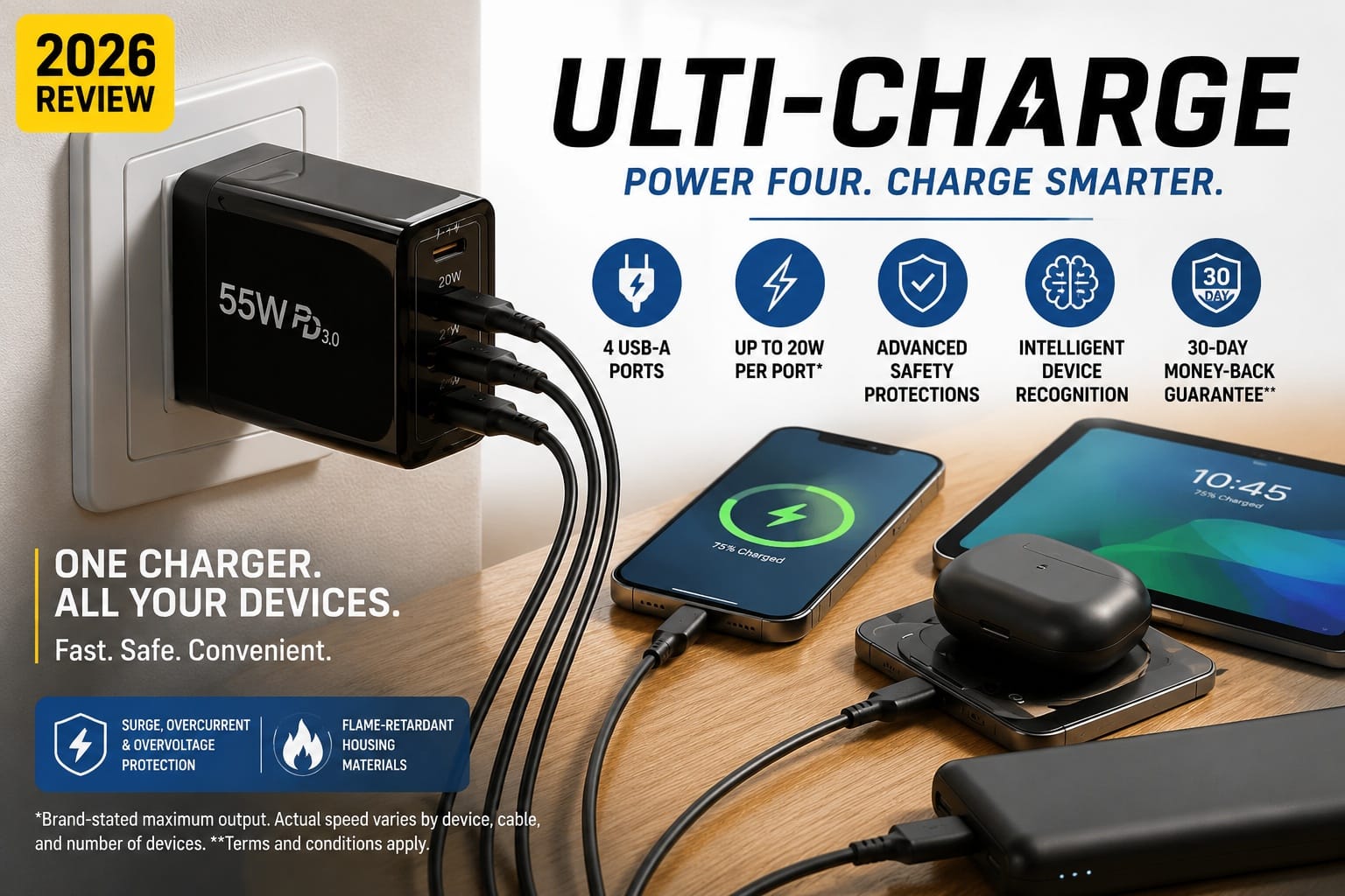 Ulti-Charge Review 2026 Explores Why Shoppers Are Comparing Four-Port USB Chargers for Daily Device Charging