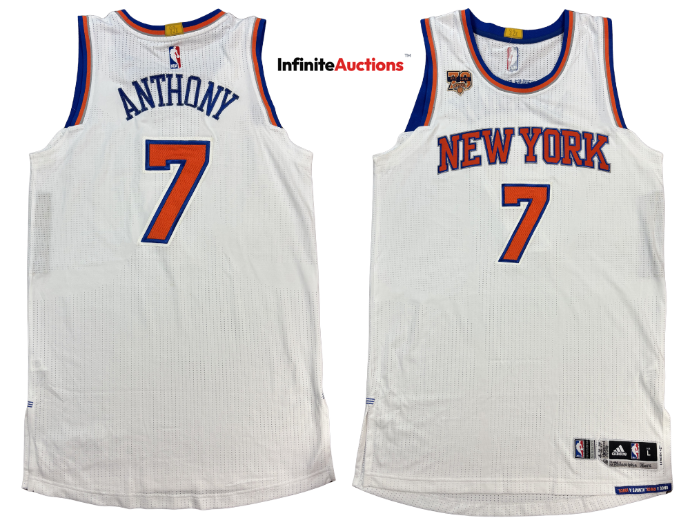 Infinite Auctions to Feature Carmelo Anthony's Photo-Matched Final New York Knicks Game-Worn Jersey in Upcoming Premier Auction