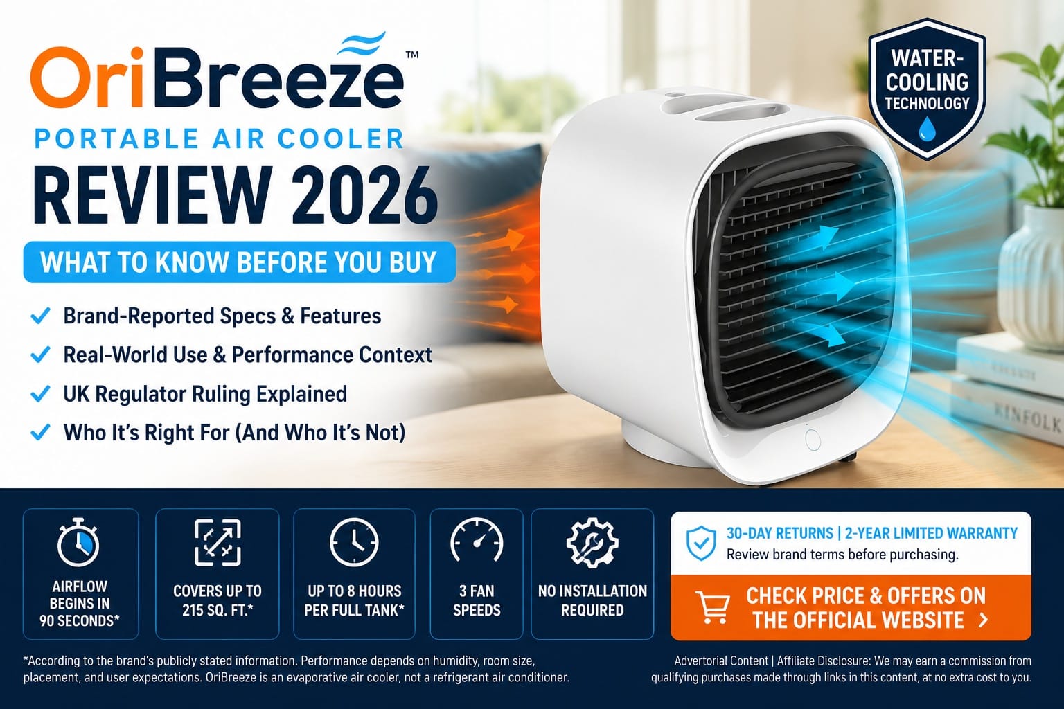 OriBreeze Review 2026 Explores What Buyers Should Know About the Portable Evaporative Air Cooler Before Ordering