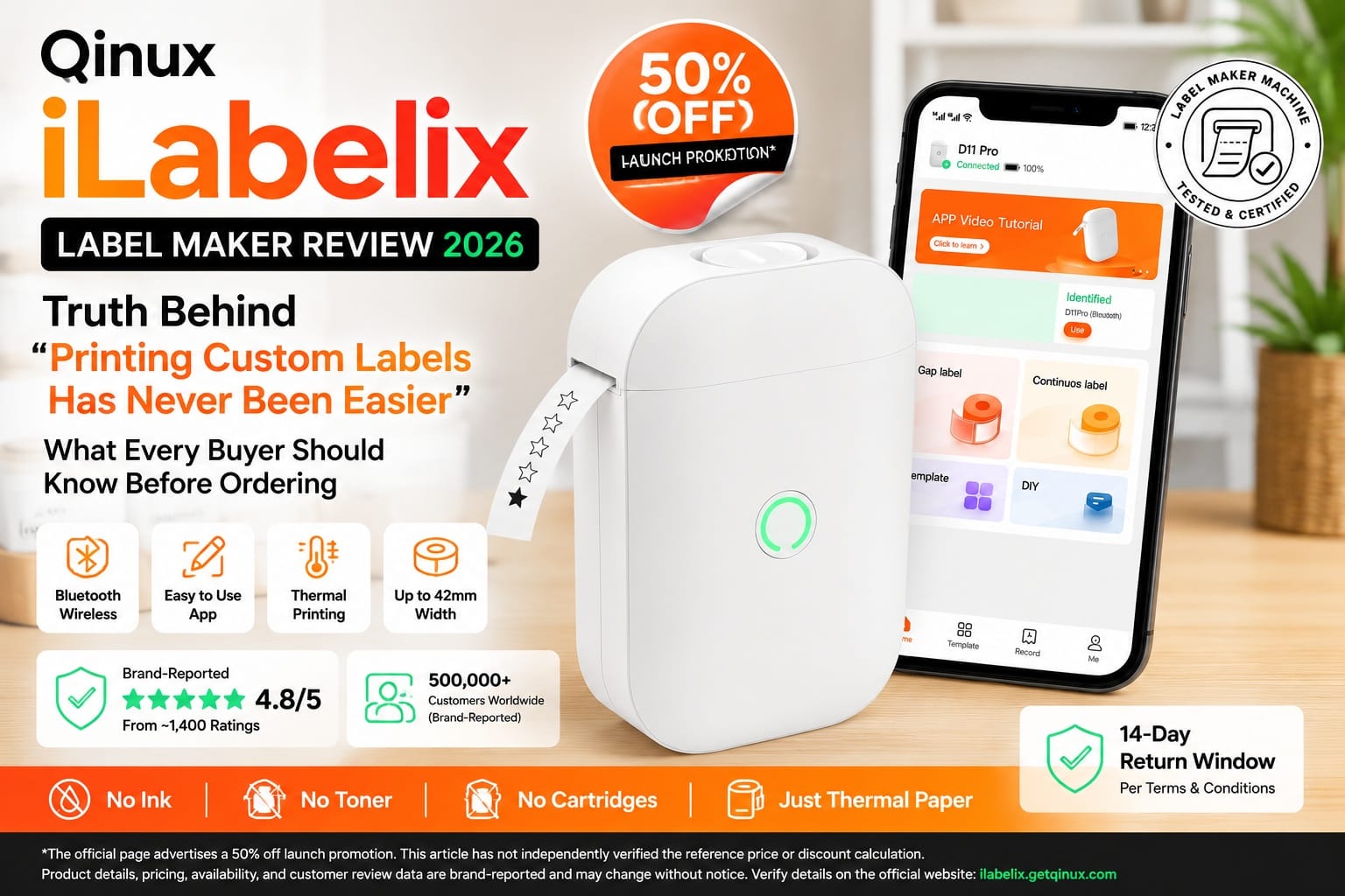 Qinux iLabelix Label Maker Review 2026 Explores Why Shoppers are Comparing Portable Bluetooth Label Makers for Home and Small-Business Organization