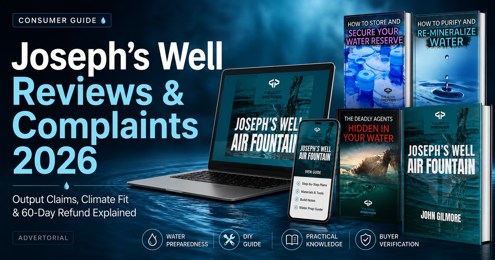 Joseph's Well Reviews and Complaints 2026: Legit DIY Water Guide or Hype? The 40/50/10-Gallon Output Gap, Climate Fit by Region, and the Pen Name the Brand Itself Discloses