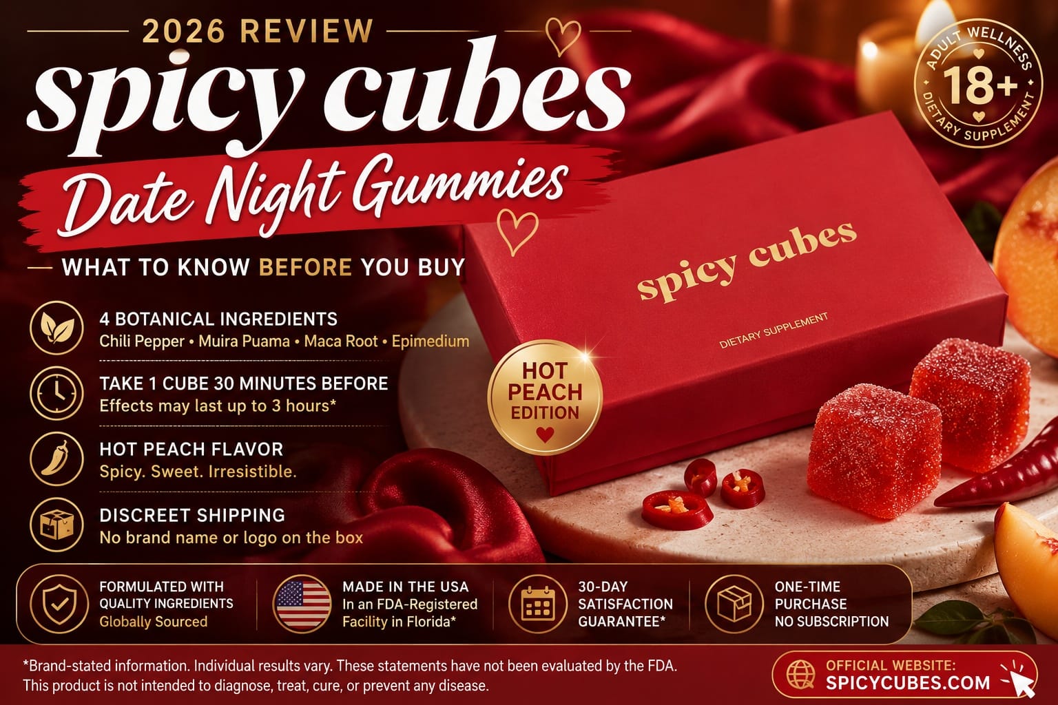 Spicy Cubes Review 2026: What Buyers Should Know Before Ordering Hot Peach Date Night Gummies
