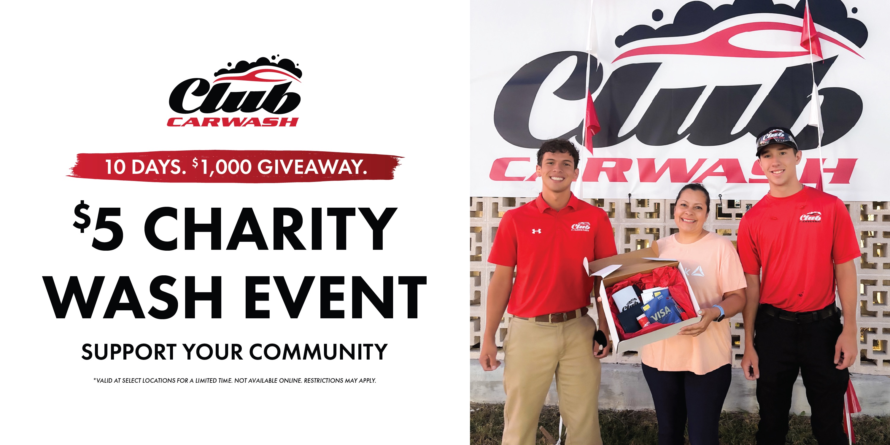 Club Car Wash to Hold $1,000 Giveaways at 10-Day Charity Wash Events Across 6 States