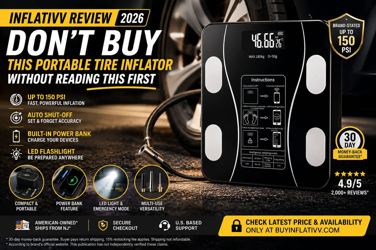 Inflativv Review 2026: Cordless Portable Tire Inflator with Power Bank and LED - What Buyers are Verifying Before They Order