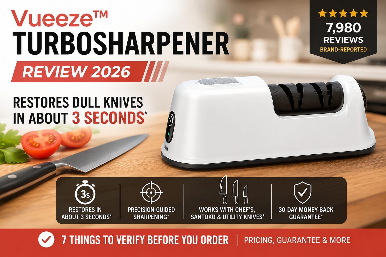 Vueeze TurboSharpener for Knives Reviewed: Precision-Guided Motorized Knife Blade Sharpener That Works