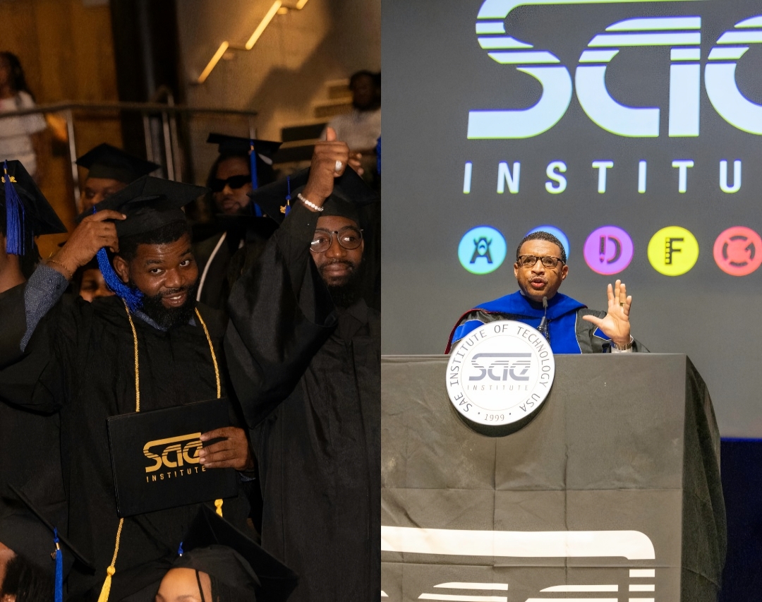 Dr. Rashad Richey Delivers Commencement for SAE Institute of Technology-Atlanta on GA Tech’s Campus, Gifting $162,500 in Business Development Packages