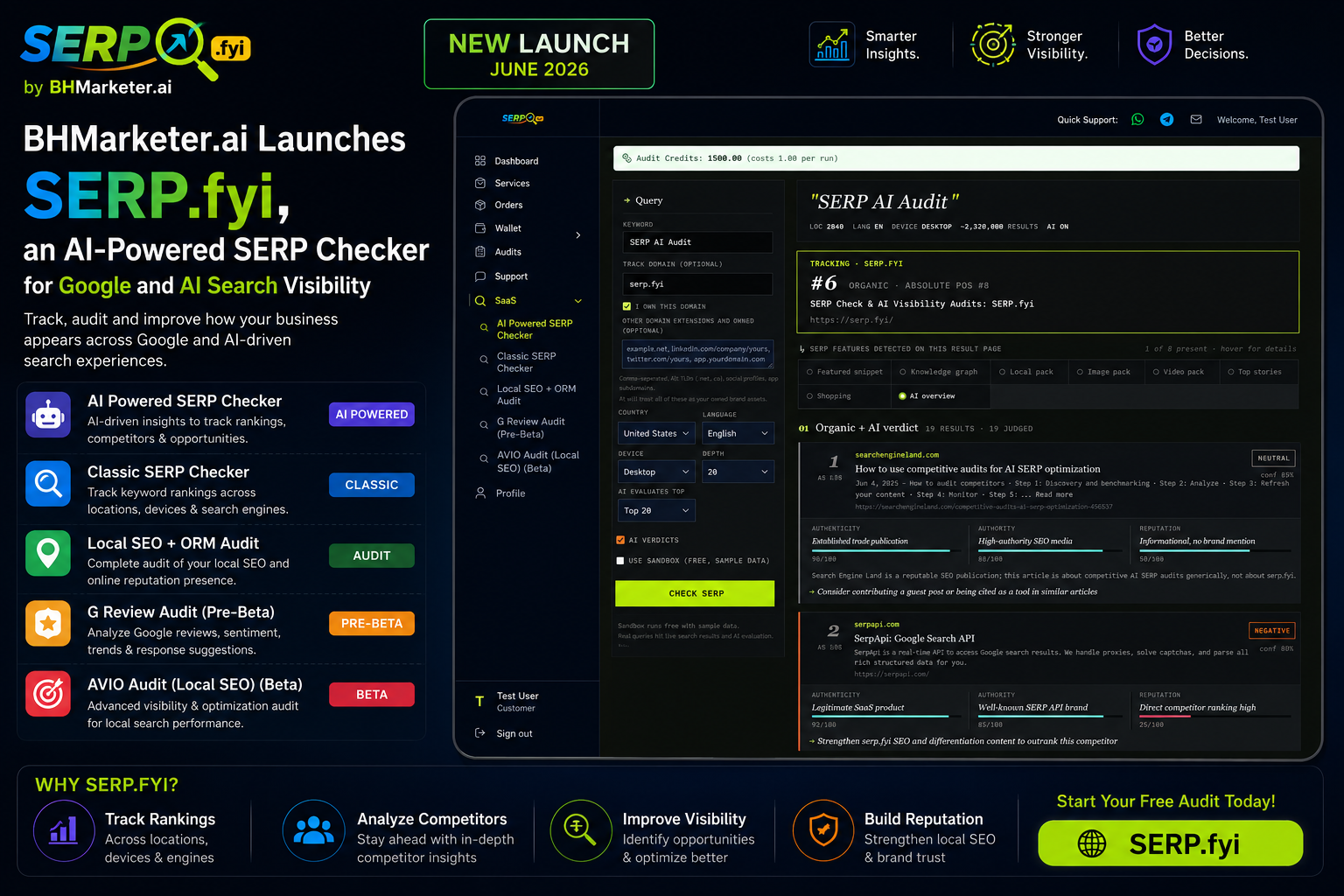 BHMarketer.ai Launches SERP.fyi an AI-Powered SERP Checker to Help Businesses Track Visibility Across Google and AI Search Engines