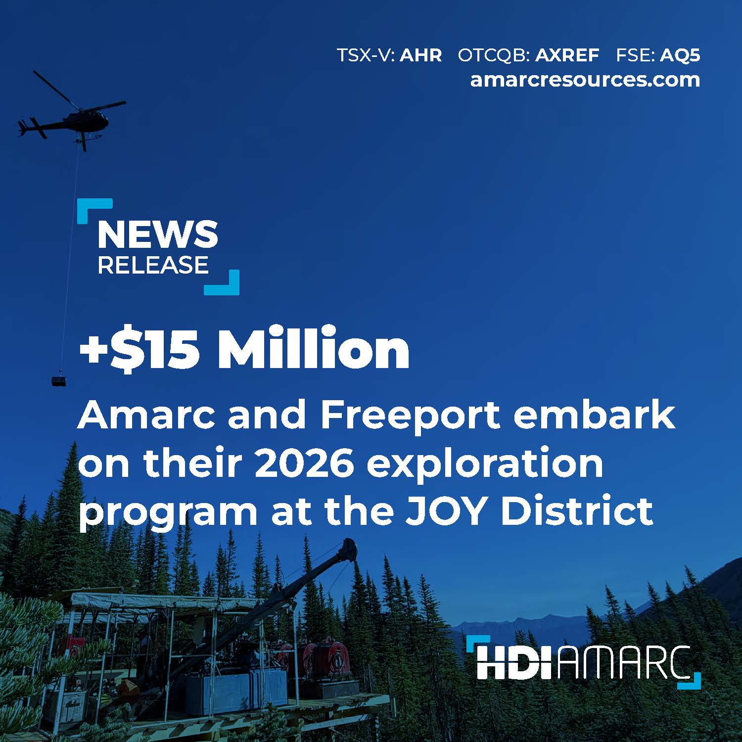 Amarc Announces Commencement Of 2026 Aurora & Joy Copper-Gold District Drilling 
