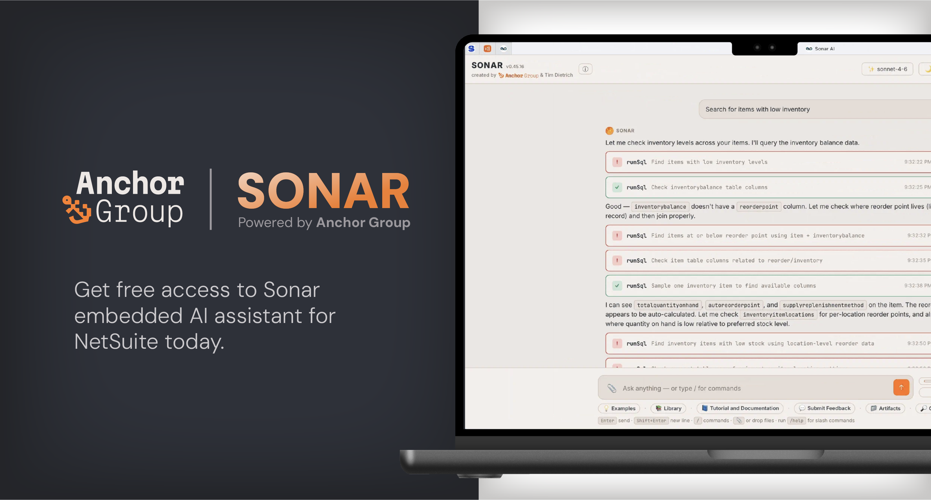 Anchor Group Launches Sonar, an AI Assistant Built Inside NetSuite