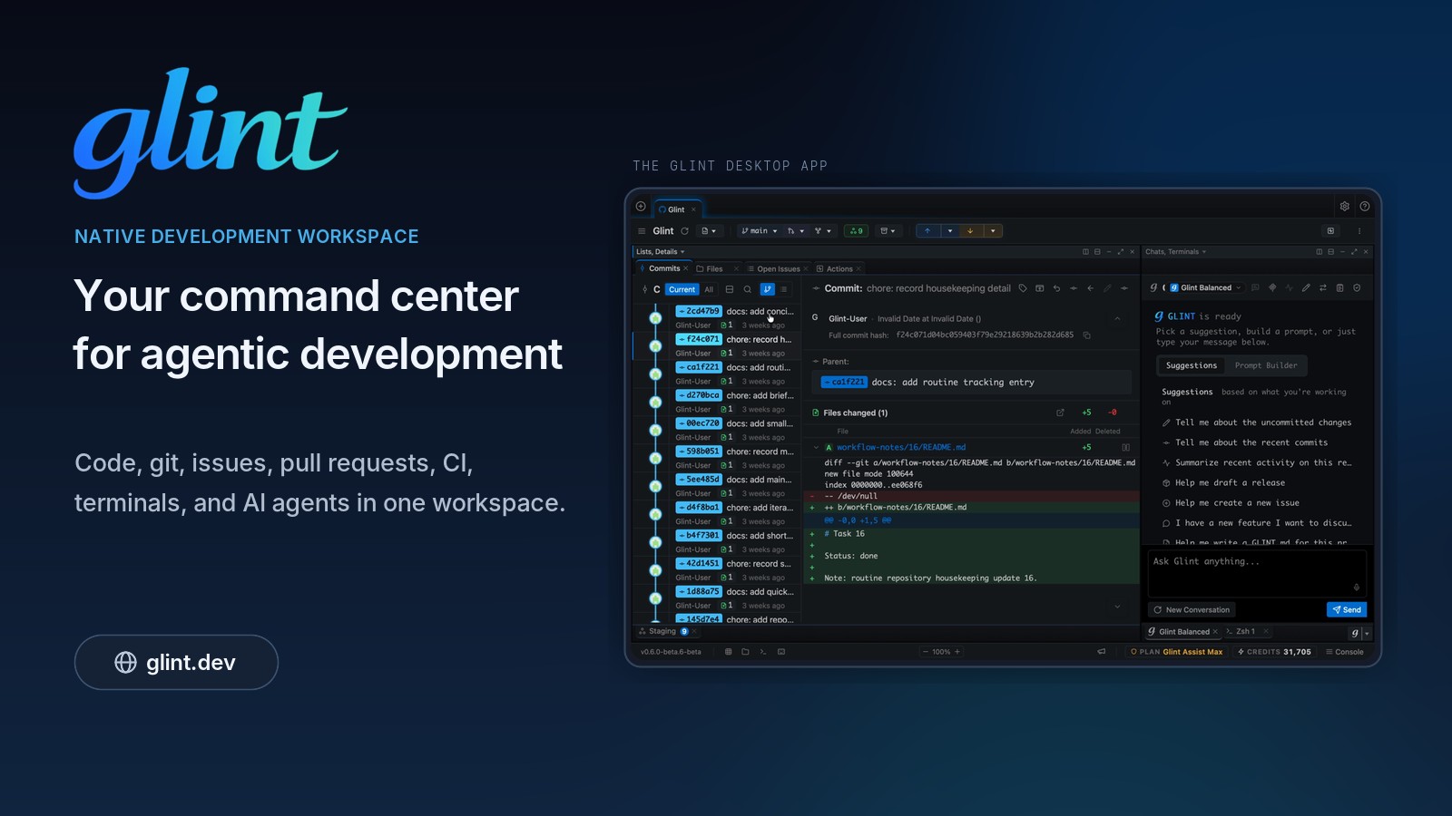 Glint Opens Public Beta of Its AI-Native Git Workspace - Agentic Coding, Worktrees, and Terminals in One App