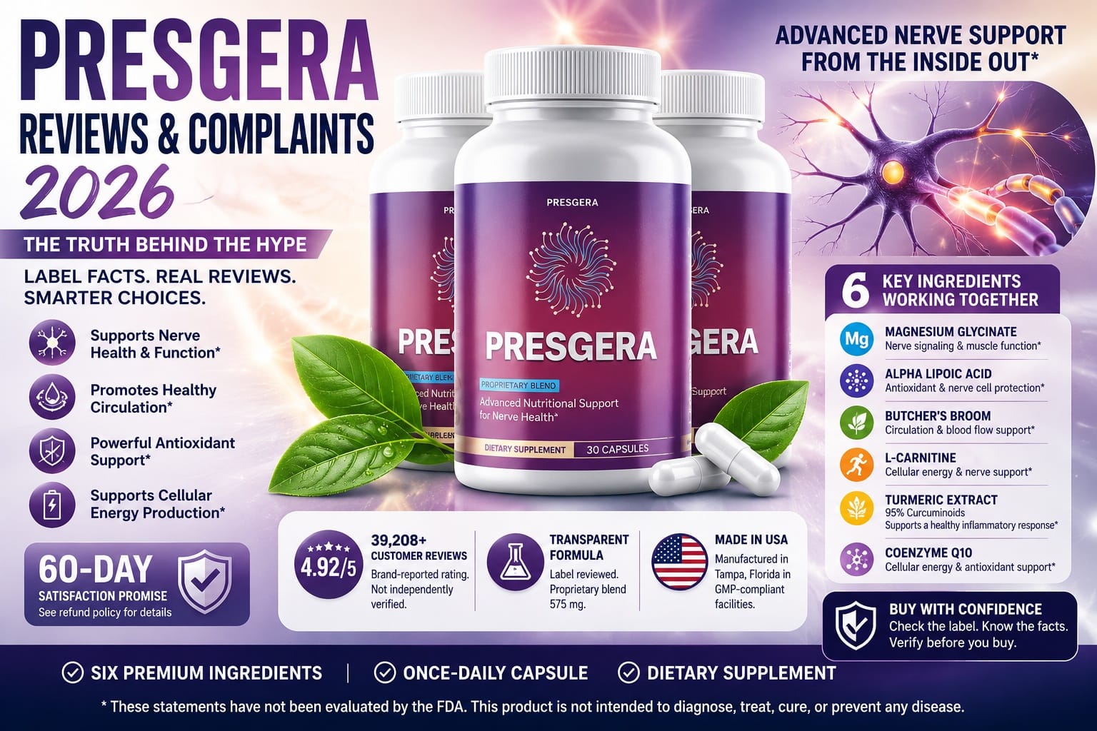 Presgera Reviews and Complaints 2026: Is This Six-Ingredient Nerve Support Formula the Smarter Daily Upgrade Buyers Are Rechecking?
