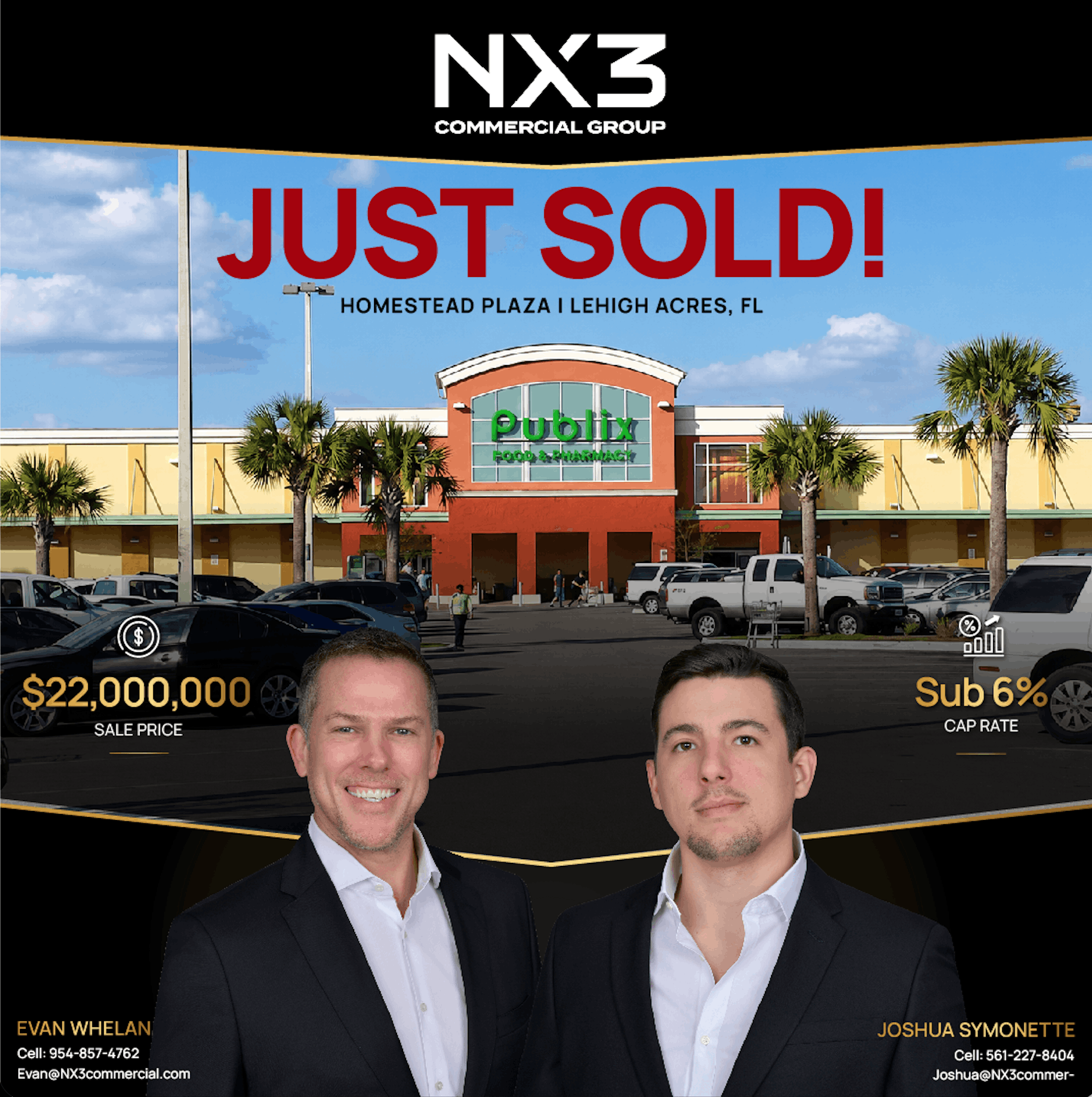 NX3 Commercial Group Closes $22 Million Sale of Publix-Anchored Homestead Plaza in Lehigh Acres, Florida