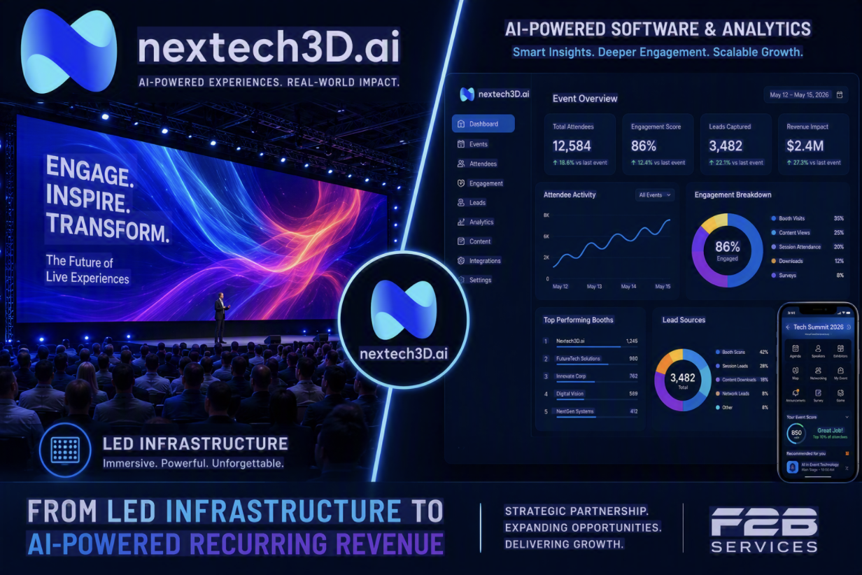 Nextech3D.ai Signs Strategic Partnership with F2B Services to Drive AI Software Adoption, Expand LED Display Opportunities and Accelerate Event Technology Growth