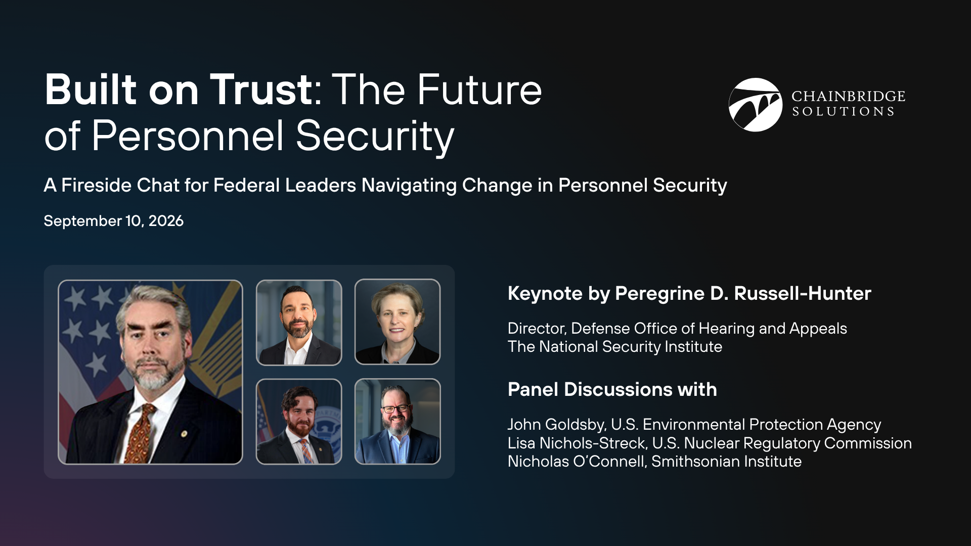 Chainbridge Solutions to Host "Built on Trust" Fireside Chat on the Future of Personnel Security
