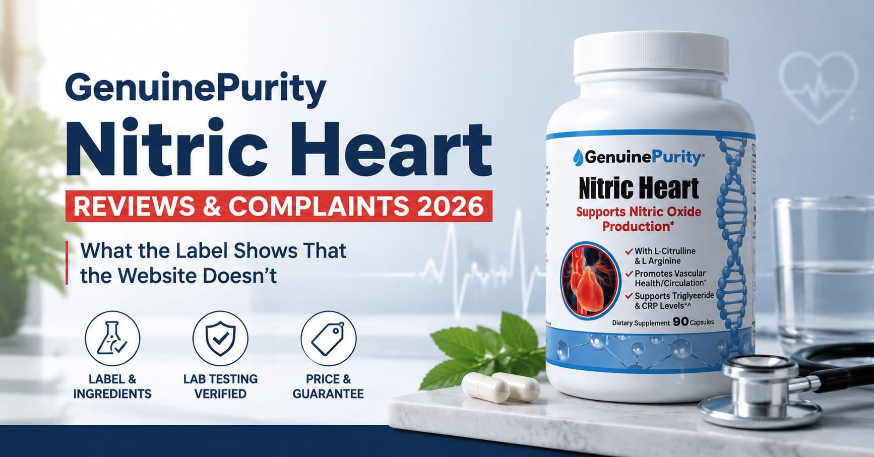 GenuinePurity Nitric Heart Reviews and Complaints: Adults Seeking More Complete Nitric Oxide Support Discover the 22-Ingredient Daily Formula
